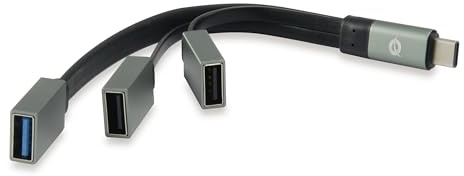 Conceptronic HUBBIES01G USB 3.1 Type-C (zu 1-Port USB 3.0 + 2-Port-USB-2.0-Kabel-Hub, OTG) grau