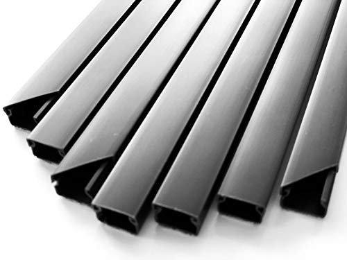 SCOS Smartcosat SCOSKK196 2 m Kabelkanal (L x B x H 1000 x 15 x 10 mm, PVC, Kabelleiste, Selbstklebend) Graphit-schwarz