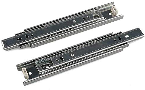 Schubladenschienen 20,3 cm Kugellager Vollauszug 3 Abschnitte Gleitschiene Montage Schubladenschienen Schieber Schieber für Schrank, Heimmöbel, 2 Stück Silver 8 Inch