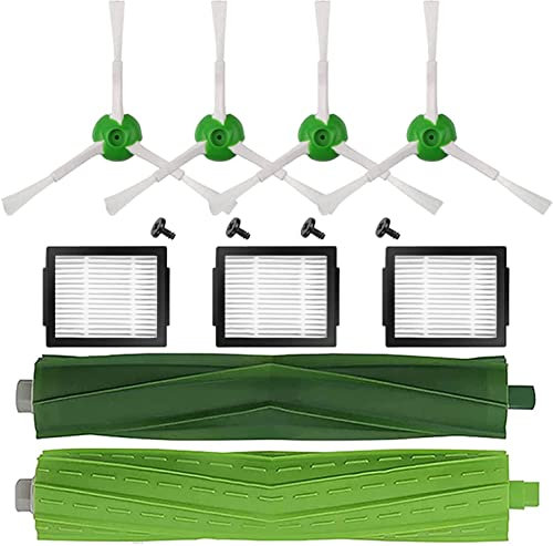 DLD 1 set di spazzole in gomma multi-superficie + 3 filtri HEPA + 4 spazzole di ricambio per iRobot Roomba i7 i7+/i7 Plus E5 E6 set aspirapolvere