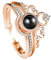 Ich Liebe Dich Ring, 100 Sprachen Projektion Ring Benutzerdefinierten Namen Ring Foto Ring, Sterling Silber Krone Herz Versprechen Ring für Mutter Paar-personalisiert mit beliebigen Namen oder Foto