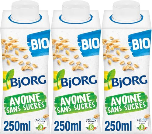 BJORG - Boisson Avoine Sans Sucres ajoutés - Boisson végétale Bio - Format à emporter partout - 3 x 25 cl