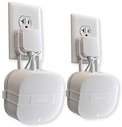 The Eero Genie for eero 6, 6+, and Mesh Wi-Fi: Wall Mount Outlet Holder Stand | Lowest Profile | Open Access | Multiple Install Options | Horizontal Outlets | Design Winner! (2-Pack)