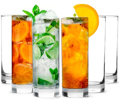 LEMONSODA Hochwertiges Highball-Glas-Set – elegantes Tom Collins-Gläser-Set mit 170 - 340 ml hohen Trinkwassergläsern – Bargläser für Mojito, Whiskey, Cocktail