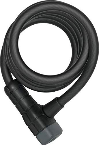 ABUS Spiralkabelschloss Booster 6512K/180 - mit SR-Halterung - Fahrradschloss aus flexiblem Spiralkabel - ABUS-Sicherheitslevel 4 - 180 cm - Schwarz