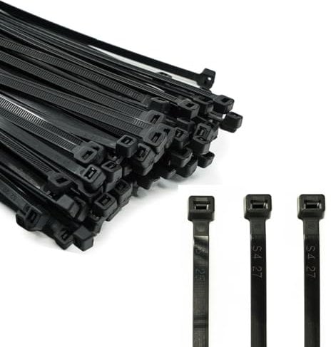 ERKO Fascette plastica nere 100 x 2,5 mm 100 pezzi di cablaggio professionali, resistente a UV, Resistente allatemperature, Resistenza alla rottura 8 kg, forte