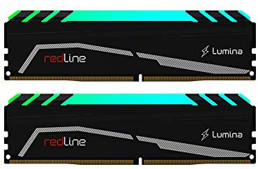 Mushkin Redline Lumina - DDR4 RGB Gaming DRAM - 64Go (2x32Go) UDIMM Kit Mémoire - 3200MHz (PC4-25600) CL-16 - 288-pin 1.35V Desktop RAM - XMP Ready - LED Heatsink - (MLA4C320GJJM32GX2)