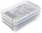 BSTKEY 4 Pack A4 Plus File Box Stationery Storage Case, Stackable Transparent Portable Project Case with Lid, 1 Deck Storage Bag Organizer