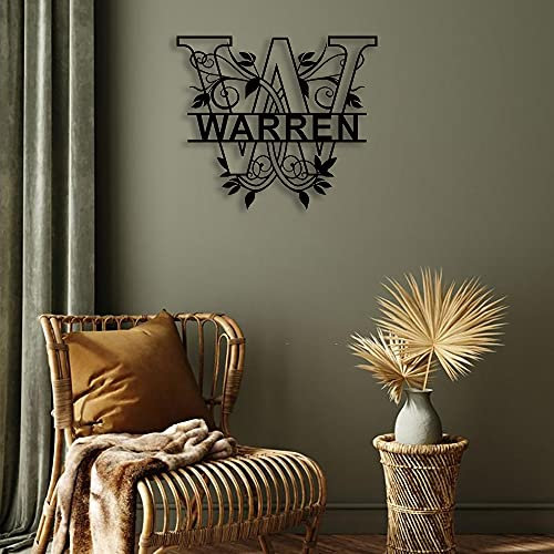 zouwii Personalized Last Name Door Hanger/Metal Monogram Door Hanger/Metal Last Name Sign/Split Letter Monogram/Initial Door Wreath/Last Name Wall Decor/Metal Wall Decor Gift