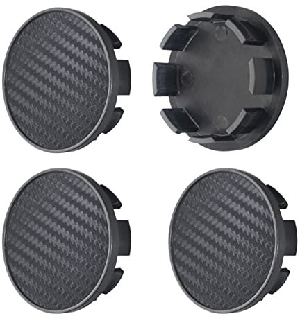 Set 4 Stück x 49mm Nabenkappen Radkappen Kappen Felgenkappen (Carbon Schwarz, 49mm SCHWARZ)