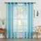 MIULEE Sheer Voile Vorhang Weihnachtsdeko mit Ösen Transparente Optik Gardine Ösenvorhang Ösenschal Transparent Durchsichtig für Schlafzimmer Wohnzimmer 140x225 cm (B x H) 2er Set Himmelblau