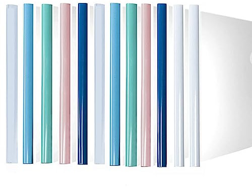 QSLKI 10 Pieces A4 Report Covers with Sliding Bar Clear Files Report Transparent Project Presentation Slide Binder Folders for Home School Office Documents Classification