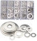 CONPHERON 260 Stück Flache Unterlegscheiben Set aus 304 Edelstahl, Sicherungsscheiben Beilagscheiben Sortiment 15 Größen M3 M4 M5 M6 M8 M10 M12 M14 M16 M20, Dicke 0,8 mm
