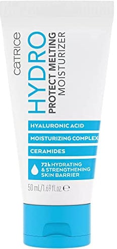 Catrice Hydro Protect Melting Moisturizer, Tagescreme, Weiss, feuchtigkeitsspendend, pflegend, grundierend, transluzent, vegan, ölfrei, ohne Parfüm, ohne Parabene, 1er Pack (50ml)