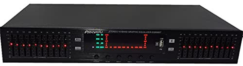 OILYOUNG EQ665/EQ898 Dual 10 segmenti Equalizzatore Grafico, Equalizzatore preamplificatore Stereo HD Digitale HiFi, Regolazione dei Bassi Treble Alto Equalizzatore Home Stage Bluetooth USB Integrato