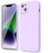 oakxco for iPhone 14 Plus Phone Case Liquid Silicone, Cute Thin Slim Soft Rubber TPU Plain Smooth Gel Cover for Women Girl, Matte Solid Protective & Shockproof, Light Purple