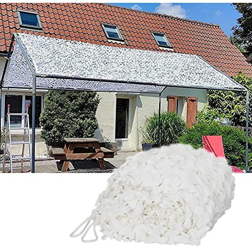 DLLY Tarnnetz Weiß, Sonnensegel, Militärisches Camouflage Netz, Pergola-schattennetz, 2/3/4/5/6/8/10m Sonnenschutznetz, Verstärkte Tarnnetze Für Draußen,6x7m(19.7 * 23ft)