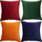 GONOVE Kissenbezüge 50x50cm Weicher Samt Bunte Plain Kissenbezug 4er Set Dekorative Kissenhülle Zierkissenbezüge Kissen für Sofa Couch Zuhause Wohnzimmer, Rot Orange Serie