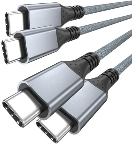 UseBean 240W USB C to USB C Cable 0.2M 2Pack, USB C 3.2 Gen 2X2 20Gbps Type-C PD Fast Charging,4K Video Monitor Cord,for iPhone 15, MacBook Air, Pro, iPad Pro/iPad Air/Mini Galaxy S24 S23 S22