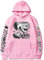 Sybnwnwm Sweat à capuche unisexe One Piece Gear 5.Luffy cheveux blancs Nika Sweat à capuche avec cordon de serrage, rose, S