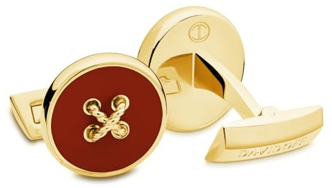 DAVIDOFF ESSENTIALS Manschettenknöpfe – exklusive rhodinierte und lackierte Messing Manschettenknöpfe – stilvolle Herren Accessoires in Knopf-Optik