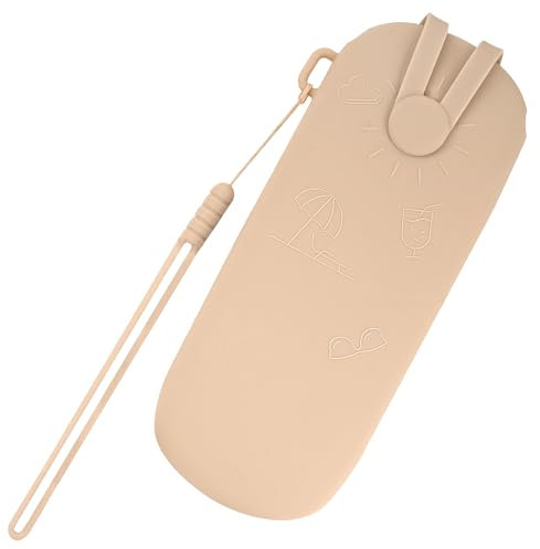 Linkidea Extra großes Sonnenbrillenetui, Silikon-Sonnenbrillen-Organizer, weiche Tasche, kompatibel mit Gucci GG0595S GG0875S GG0351S GG1087S Versace VE4395 (Khaki)