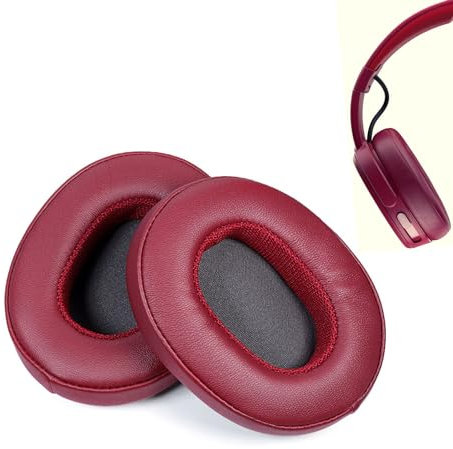 HoneTeek Replacement Ear Pads for Skullcandys Crusher Evo, Skullcandy Crusher Wireless, Hesh 3 Headphones, Noise Cancelling Ear Cushions Compatible with Skullcandy Hesh ANC Wireless (Red)