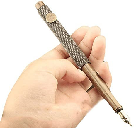 Luxury Brass Fountain Pen Kawaii Ink Pen F Nib Excellent Business Office School Supplies Pens for Studants