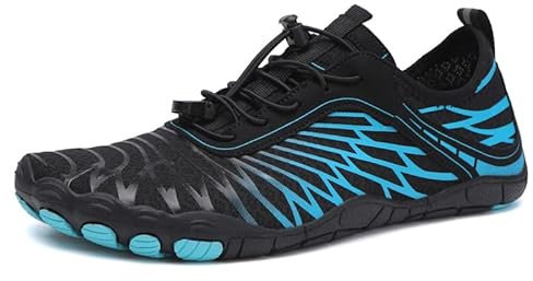 Neu Allrounder Barfußschuhe Feldluft Motion Wasserdicht und rutschfest für einen gesunden Gang Barefoot-Shoes -Malia Barfußschuhe (41,Blau)