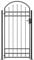 Keyroto Cancello Giardino Esterno 105x204 cm Cancello per Recinzione ad Arco in Acciaio-105x204 cm