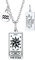 Suplight Wassermann Sternzeichen Kette Edelstahl Tarot Karte Halskette Der Stern Vintage-Tarot-Schmuck Amulett-Anhänger, Silber, 45+5cm verstellbar Rolokette