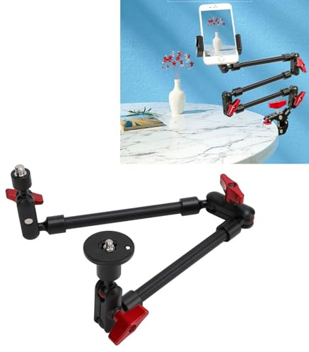 Dpofirs Kamera Tischhalterung, 360 Grad Verstellbare Kamera Klemmhalterung, mit 1/4 Zoll 3/8 Zoll Gewinde, Tisch Overhead Kamera Halterungsarm, für Kamera, Webcam, Mikrofon, LED (22 Zoll)
