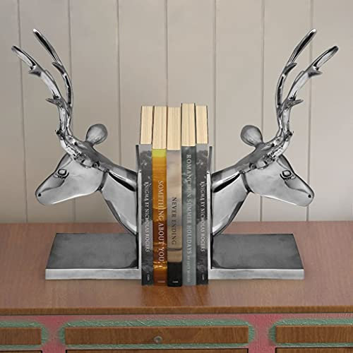 INLIFE Serre-Livres cerf 2 pièces Aluminium ArgentéMaison & Jardin,Décorations,Serre-Livres-8.8 lb-Argent-4151
