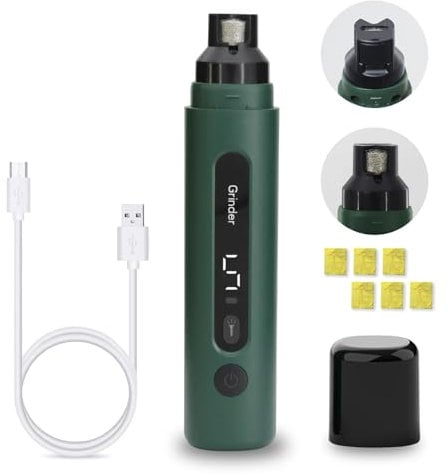 SUPERFA Electric Dog Nail Grinder With Dust Proof, 5 Speed Silent Dog Nail Trimmer with LED Lights, Electric Dog Nail Grinders For Large Medium Small Dogs