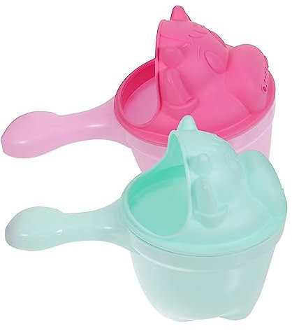 BCOATH 2stücke Mädchen Shampoo Rinse Becher Cartoon Waschbecher Für Babyhaarwäsche Ergonomisches Design Augenschonend Und Leicht Zu Reinigen Für Und Dusche