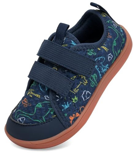 IceUnicorn Barfußschuhe Kinder Breite Barfussschuhe Jungen Mädchen Minimalistische Aquaschuhe Traillaufschuhe Strandschuhe(Dunkelblau, 26EU Weit)