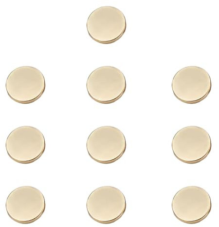 10 Metall-Knöpfe Flache Schaltflächen Runde Knöpfe Nähen Glatt Geeignet für Denim Anzüge Mantel Kleider Jacken Anzugjacke (Gold, 20mm)