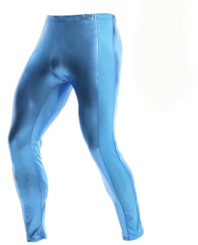 YUFEIDA Herren Lange Unterhosen Metallisch glänzende Hose Strumpfhose Leggings Sportleggings für Herren