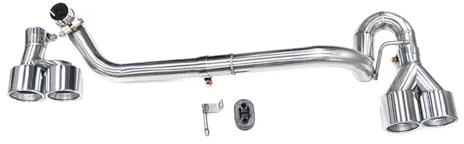 UMIXIRE Für B&MW 5er E60 520i 523i 525i Upgrade M5 Heckstoßstangen-Quad-Auspuffanlage Schalldämpfer Auspuffendrohr(Silver)