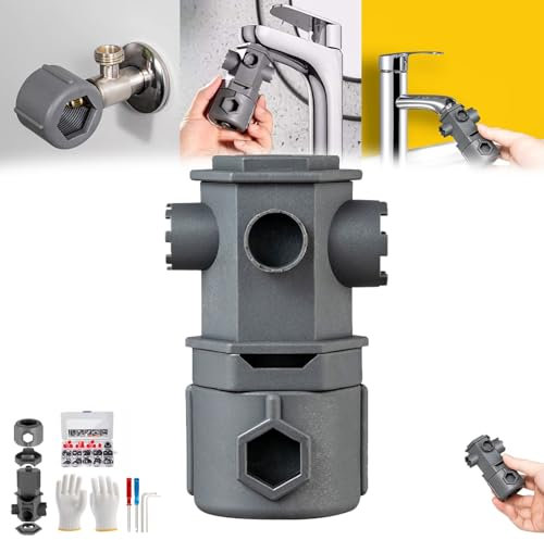 Kemperer All-in-One-Schraubenschlüssel-Werkzeug-Set for Wasserhahn, multifunktionaler Wasserhahn-Schraubenschlüssel mit nützlichen Gadgets, 16-in-1-Schraubenschlüssel-Werkzeug-Set for Wasserhahn, Küch