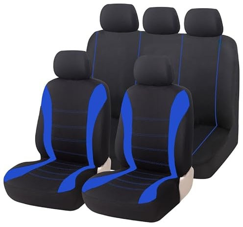 GDUTBC Autositzbezüge für Dacia Sandero Stepway 3.GEN 2.Gen 2012-2020 2021 2022 2023 2024 2025, 5 Sitze Stoff Sitzbezüge Komplettset Autositzbezüge, Atmungsaktiv rutschfest Sitzbezug Sets Zubehör
