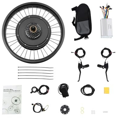 MIKIYUEER 20 Elektro-Fahrrad Umbausatz (Hinterrad 1000W 520rpm) E-Bike Conversion Kit Hinterrad Nabenmotor Umbausatz mit Controller Electric Bicycle Umbausatz(Schwarz)