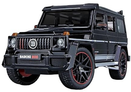 YCNXEB Miniatur Modelle 1 18 Für Mercedes-Benz Brabus G800 Druckguss-Metalllegierung Modellauto Sound Und Licht Pullback-Spielzeug Originalgetreue Nachbildung(Schwarz)