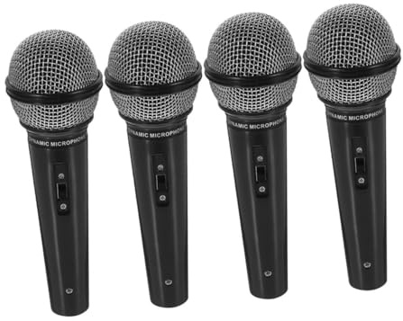 Toyvian Kinder Spielzeugmikrofon 4 Stück Kunststoff Schwarz Für Bühnenauftritte Karaoke Und Kreative Rollenspiele