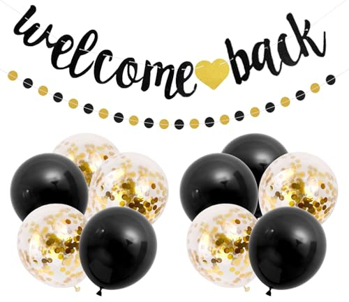 LUYIEDHA Welcome Back Girlande Welcome Back Decoration globos Banderines Decoraciones de Bienvenida a Casa Pancarta de Bienvenida a Casa para Decoración del Hogar Fiesta Familiar (Multicolor A)
