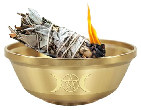 Générique Bollet En Cuivre - Bol en Laiton à Triple Lune,Bol Cérémoniel Offrande Eau 9cm | Pour Cérémonie Yoga Méditation Pleine Conscience Prières