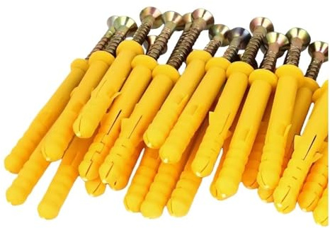 Kit di ancoraggio for viti autofilettanti, fissaggio telaio in legno, tasselli tubi di espansione in plastica, tasselli calcestruzzo, cartongesso, viti a testa piatta, bulloni(M6x60,100Set)