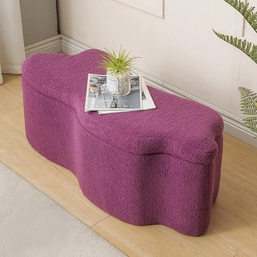 LFONDIGE Panca portaoggetti per Ingresso, Panca portascarpe con Contenitore Nascosto, Panca portaoggetti per Camera da Letto, per Soggiorno, Ingresso, Sala da Pranzo (Viola, 100 * 40 cm/39,4 * 15,7 p