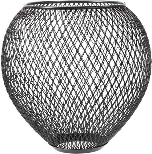 Lampenschirm aus Eisendraht, Hohl, Metall, Schwarz, für Deckenlampe | Mesh, Vintage, Industrial Style, Passend für Edison Leuchtmittel, Flur und Deko
