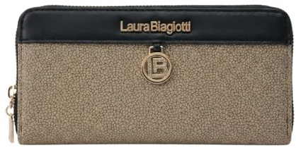 Laura Biagiotti Portafoglio Donna Grande in PU, Effetto Mosaico, Con Portamonete e Scatola Regalo